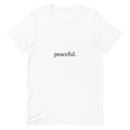 peaceful. minimalist tee – front